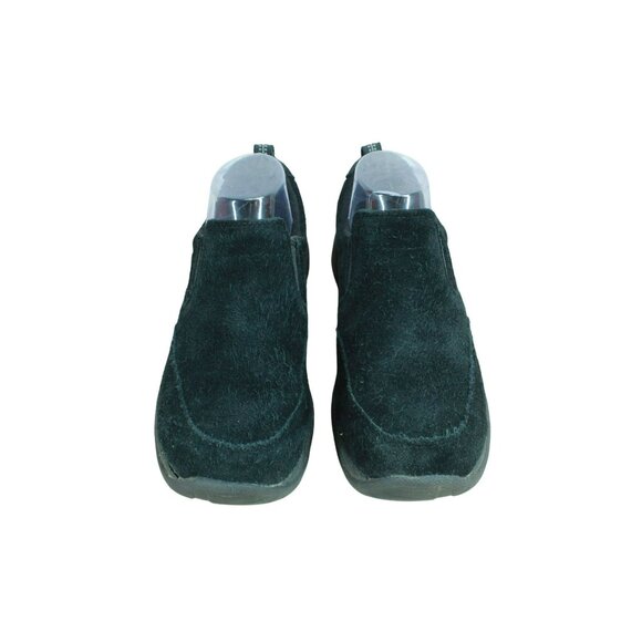 LL Bean Black Suede Comfort Moccasin Slip On Loafer Shoes Size 8.5 Wide - Picture 5 of 9